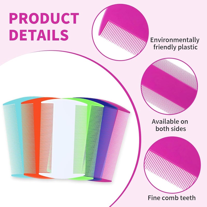 RIANZ® Double-Sided Lice Comb for Kids & Adults – Fine Tooth Plastic Hair Comb for Lice, Dandruff & Nit Removal – Reusable, Gentle Scalp Care – Multicolor (Pack of 2) - Image 4